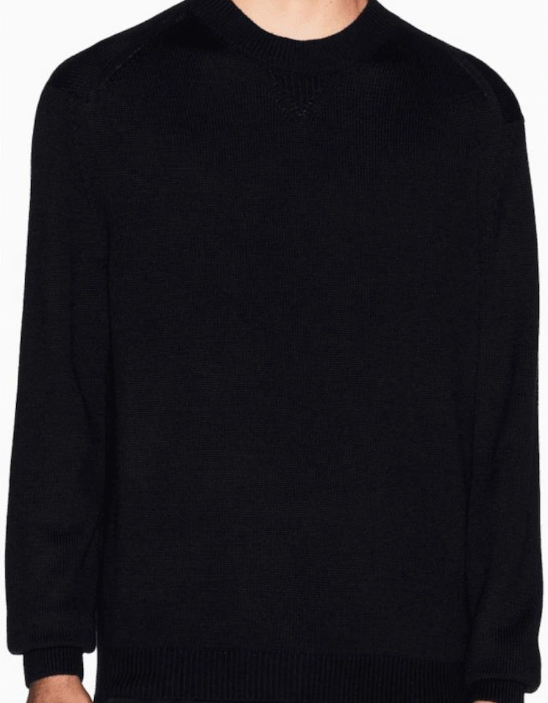Ribbed Knit Black Knitwear Jumper