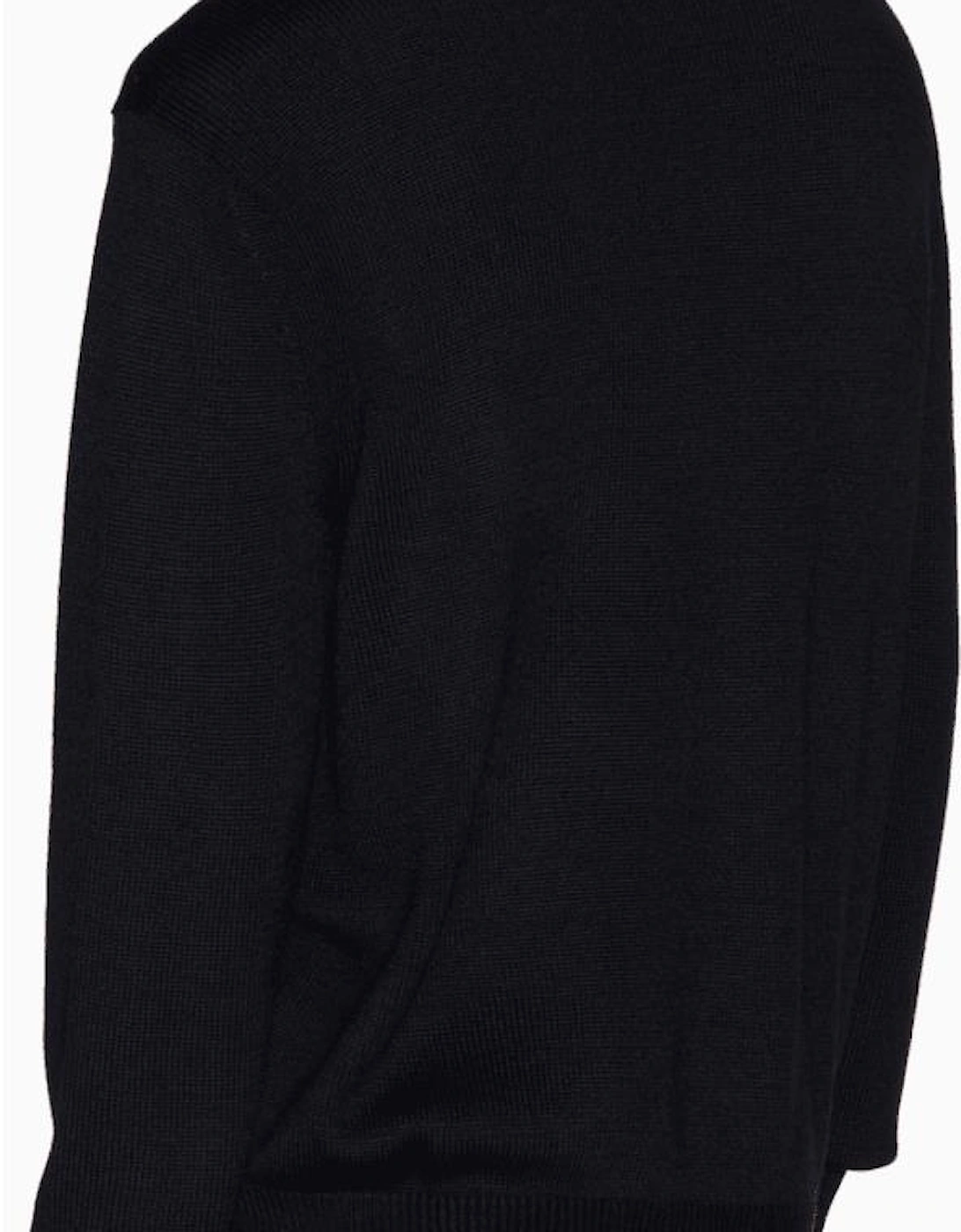 Ribbed Knit Black Knitwear Jumper