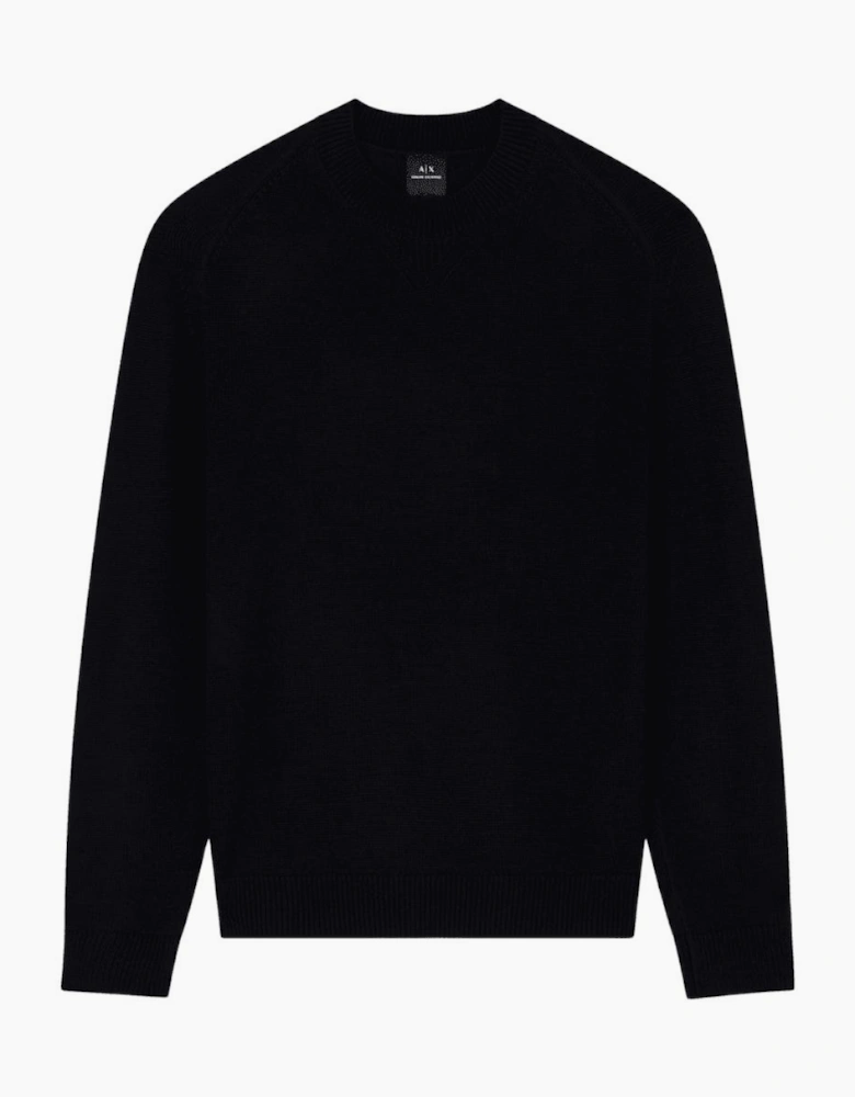 Ribbed Knit Black Knitwear Jumper