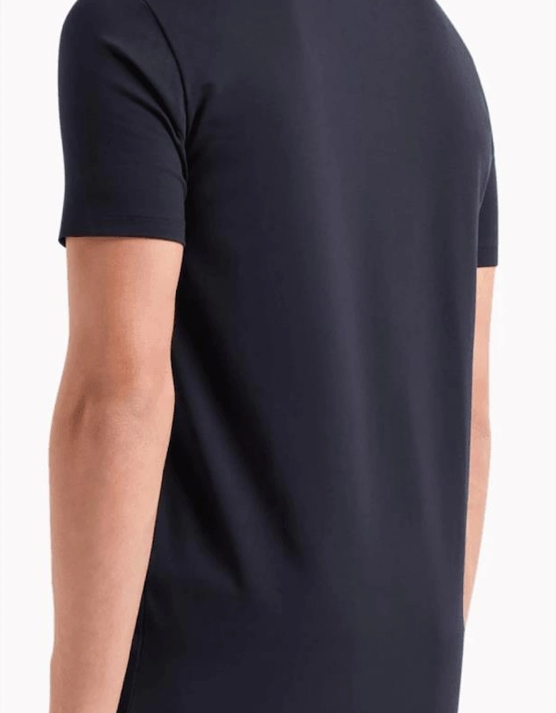 Cotton Stretch Ring Logo Navy T-Shirt
