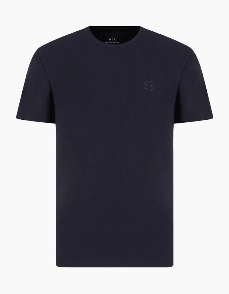 Cotton Stretch Ring Logo Navy T-Shirt