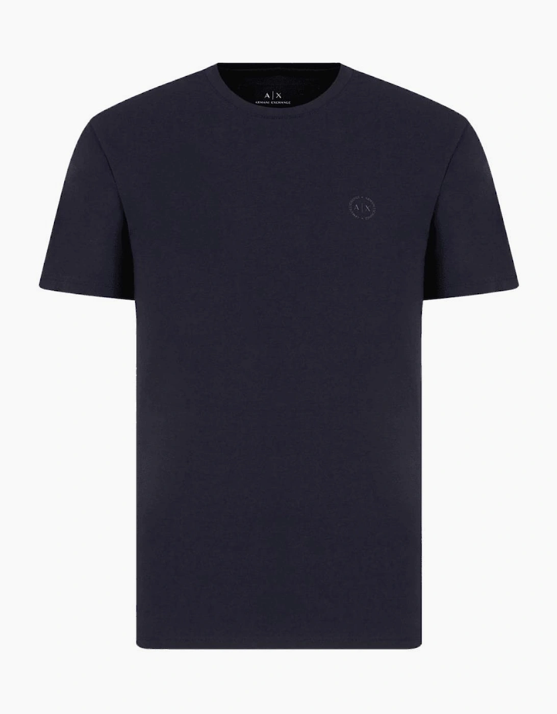 Cotton Stretch Ring Logo Navy T-Shirt