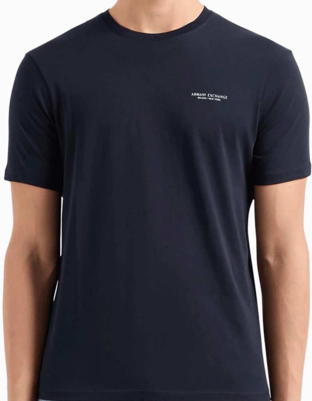 Cotton Milano Print Navy T-Shirt