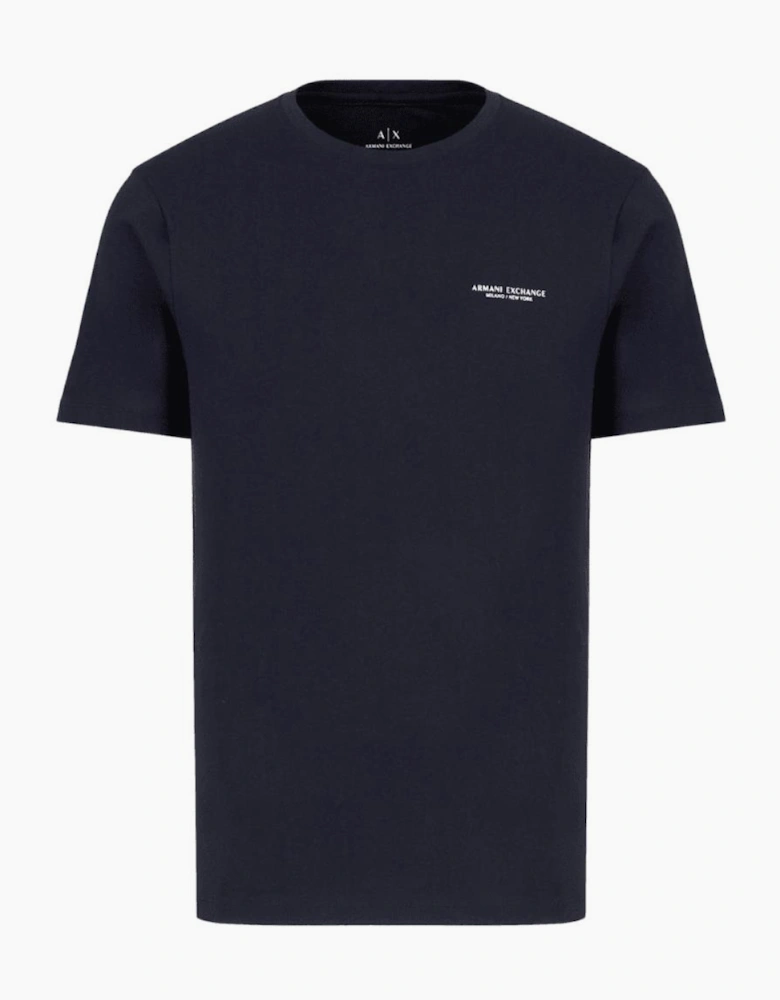 Cotton Milano Print Navy T-Shirt