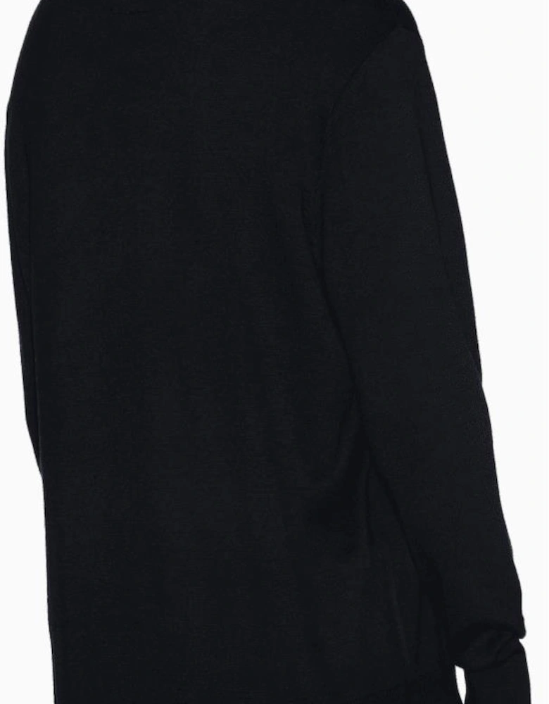 Embroidered Logo Fine Knit Black Knitwear Jumper
