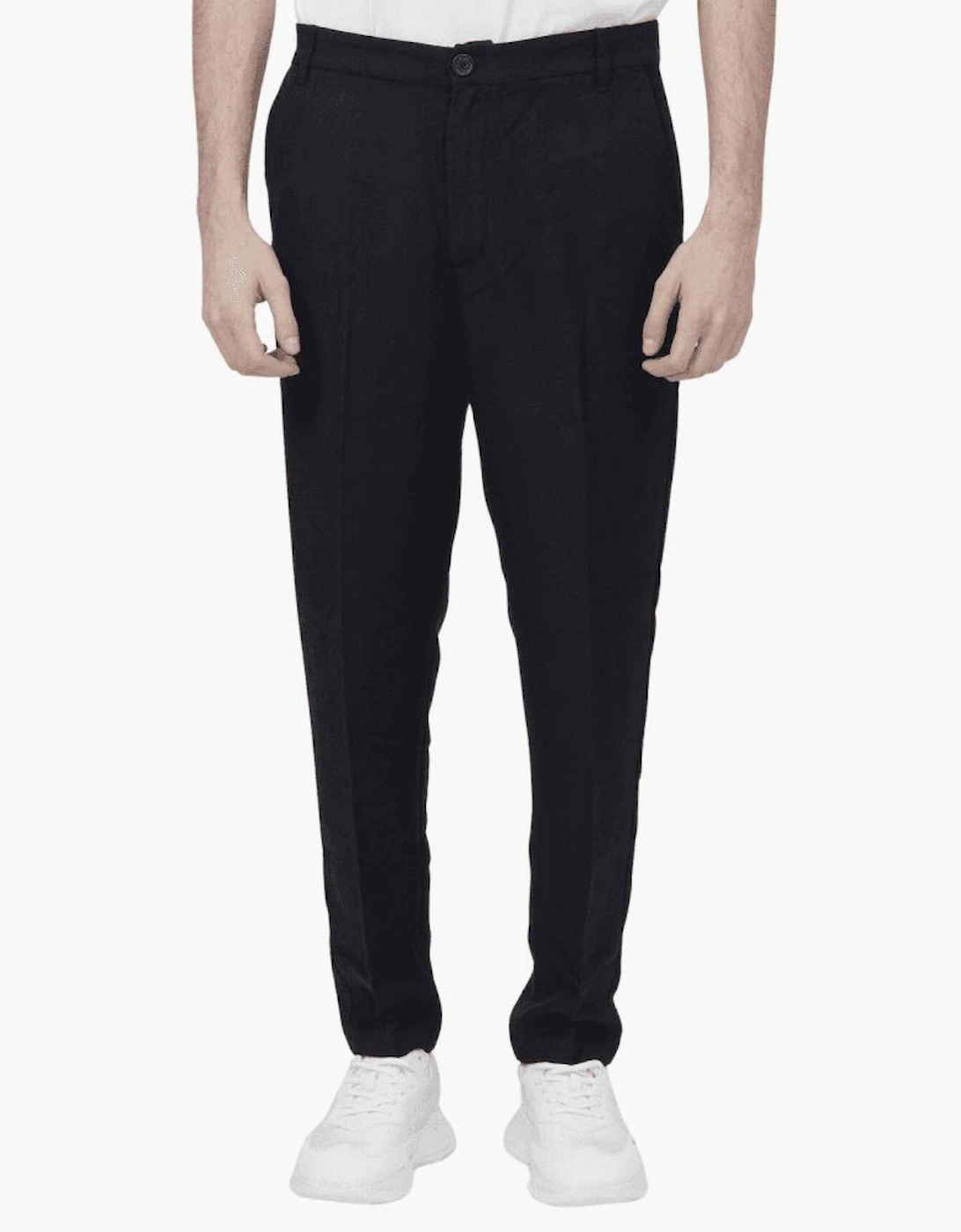 Cotton Black Linen Trousers