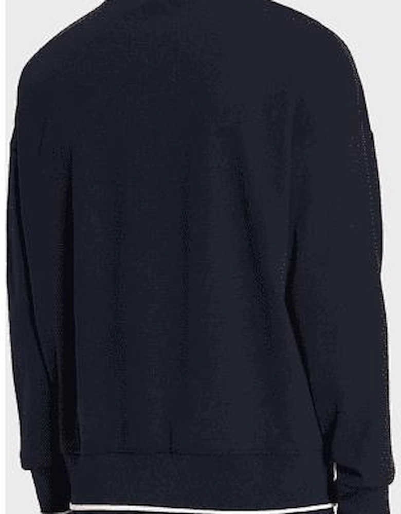 Cotton Outline Logo Print Black Sweatshirt