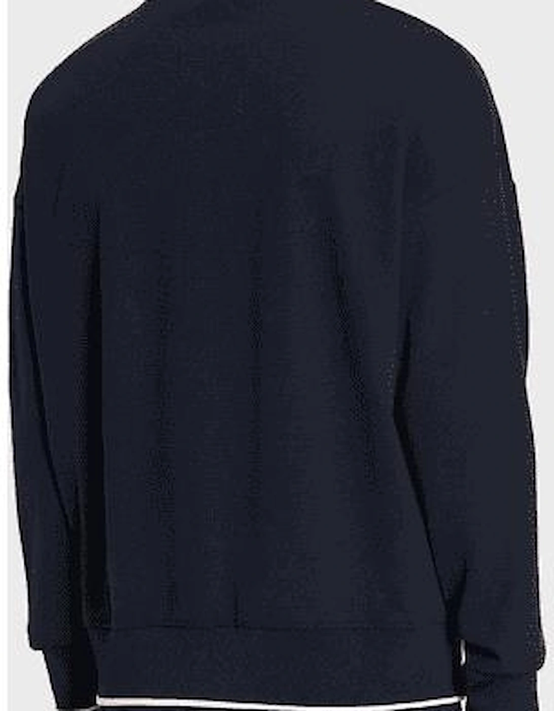 Cotton Outline Logo Print Black Sweatshirt