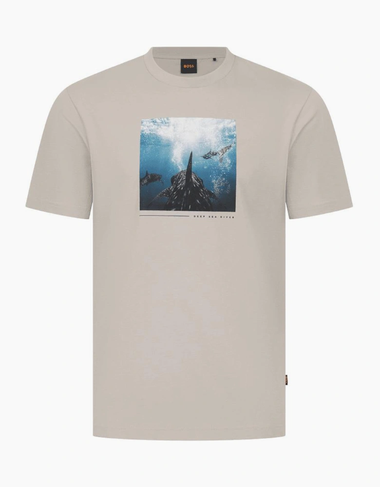 TEE_Creature Dolphin Graphic Beige T-Shirt