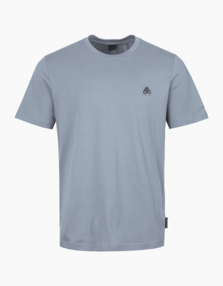 Crescent Metal Logo Regular Fit Jet Stream Blue T-Shirt