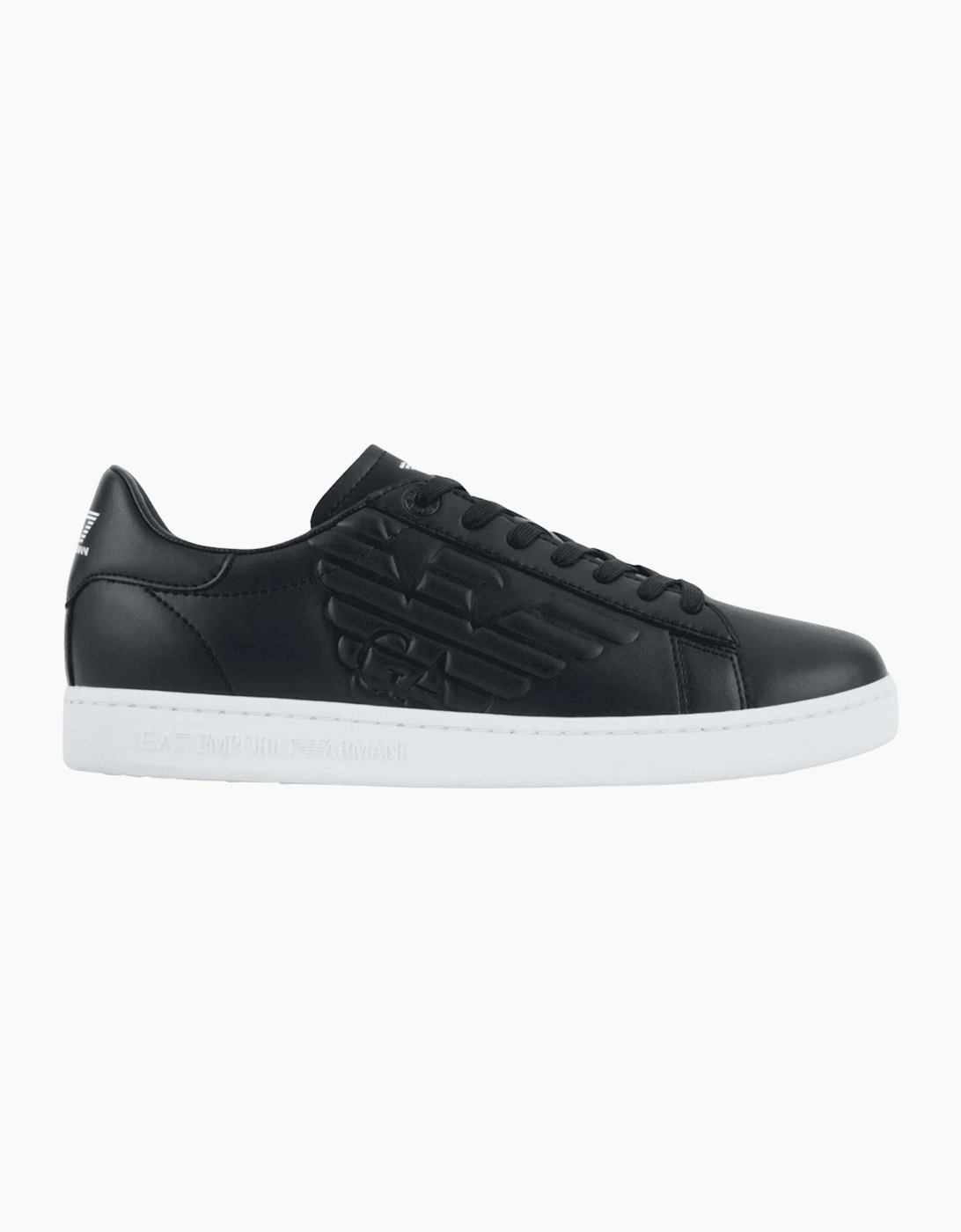 Leather Eagle Logo Black Trainer