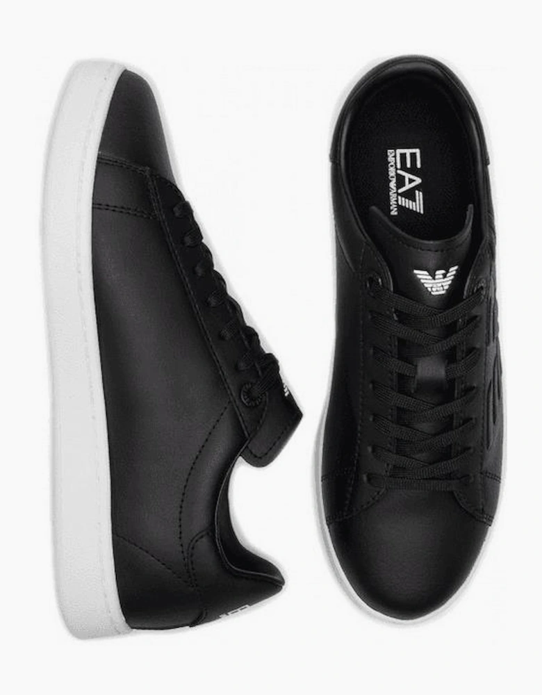 Leather Eagle Logo Black Trainer