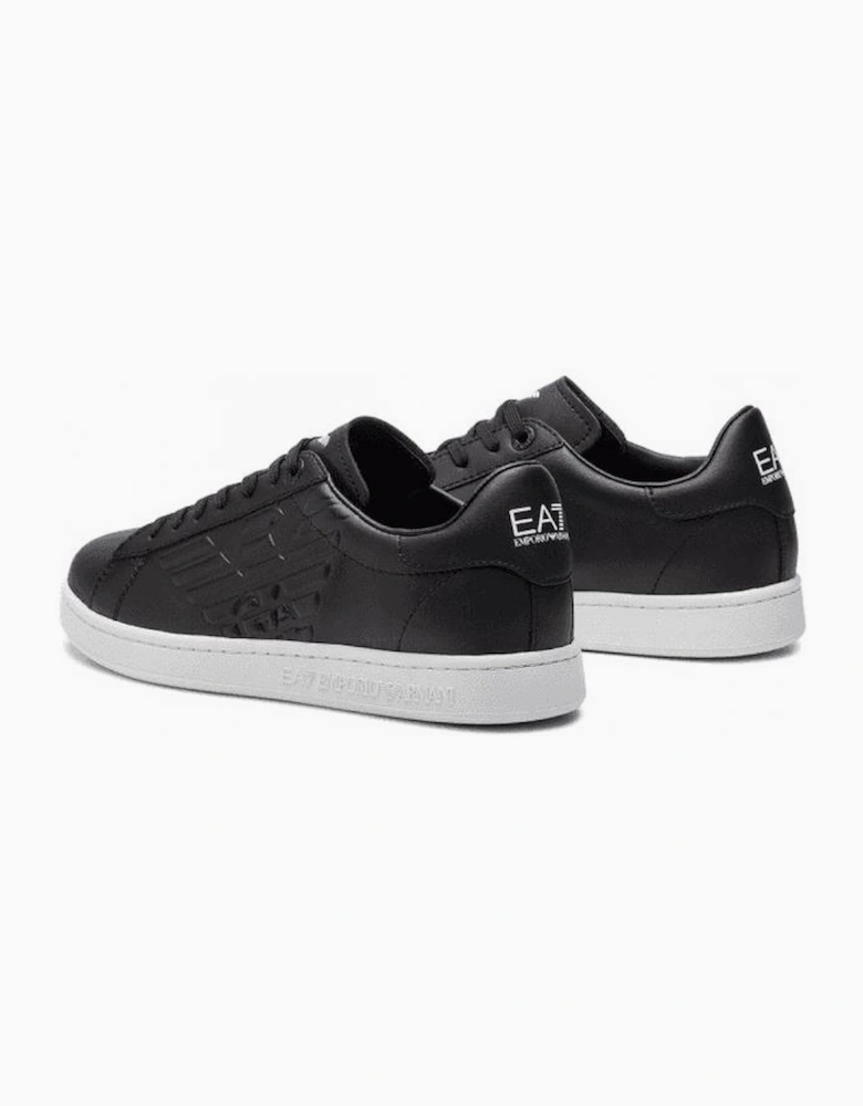 Leather Eagle Logo Black Trainer
