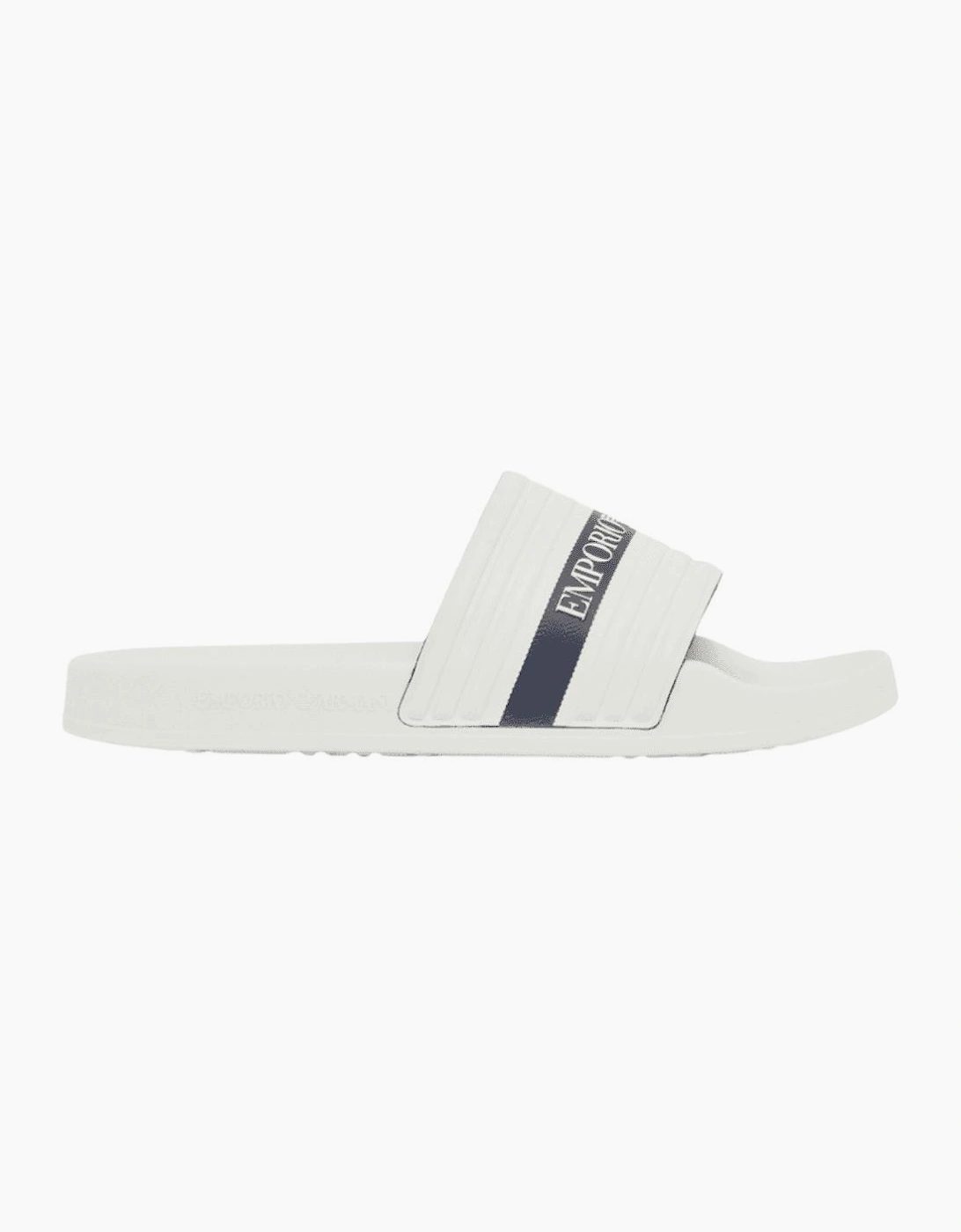 Tape Logo White Rubber Sliders