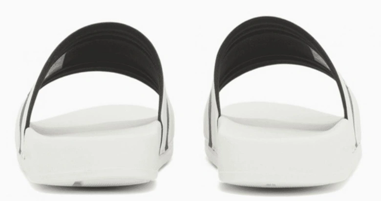 Tape Logo White Rubber Sliders