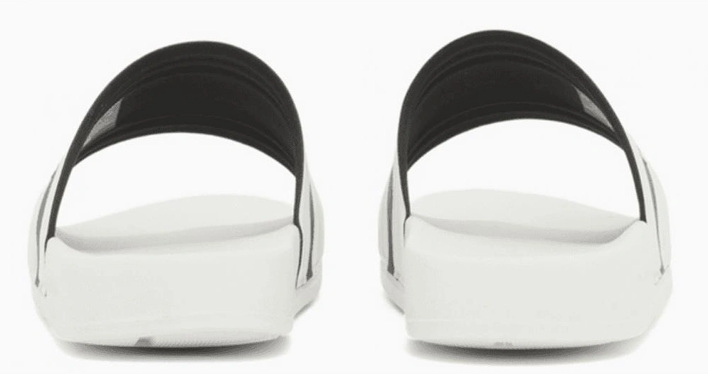 Tape Logo White Rubber Sliders