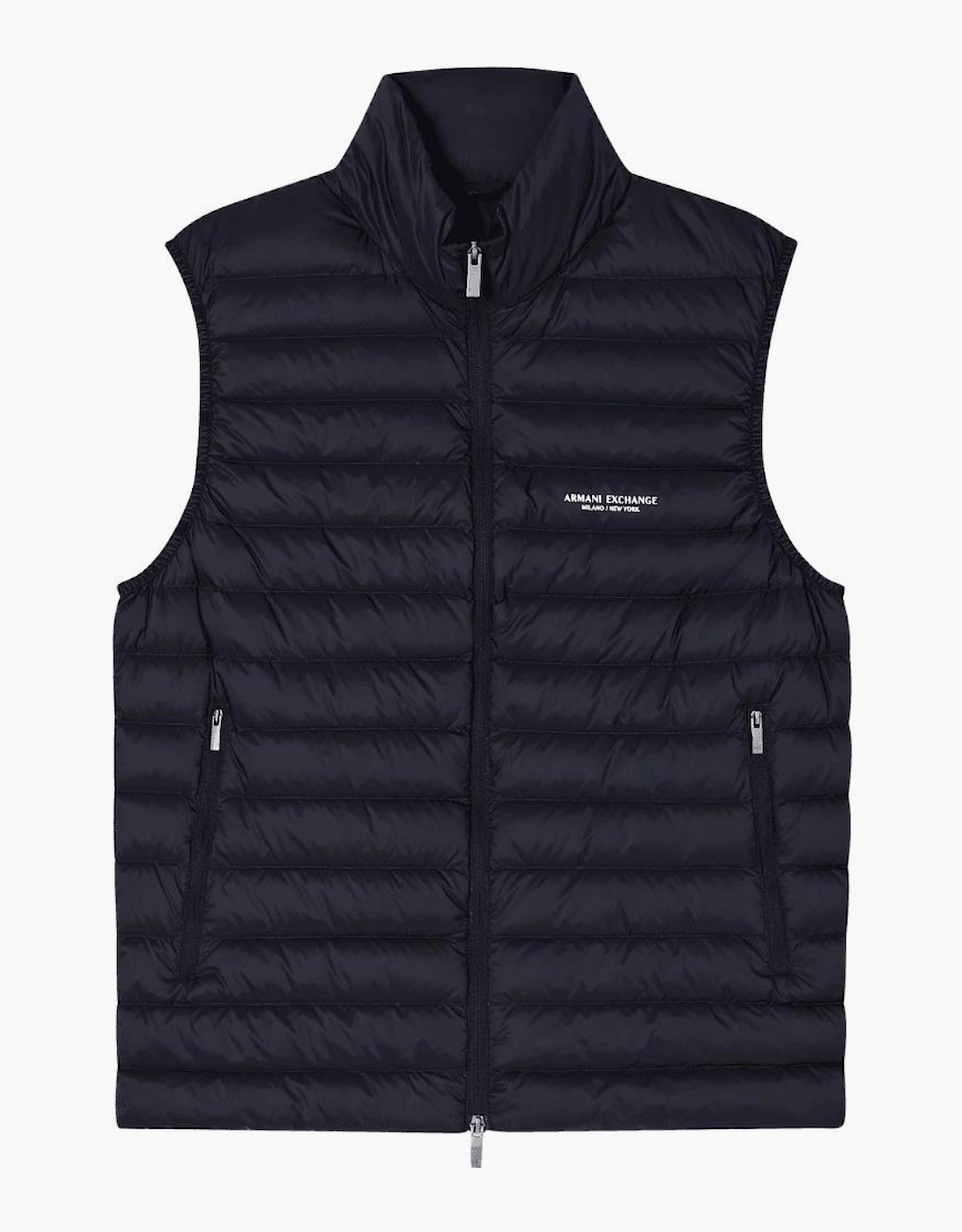 Armani Exchange Men's Black Full Zip Fine Padded Gilet - Size 42/Regular