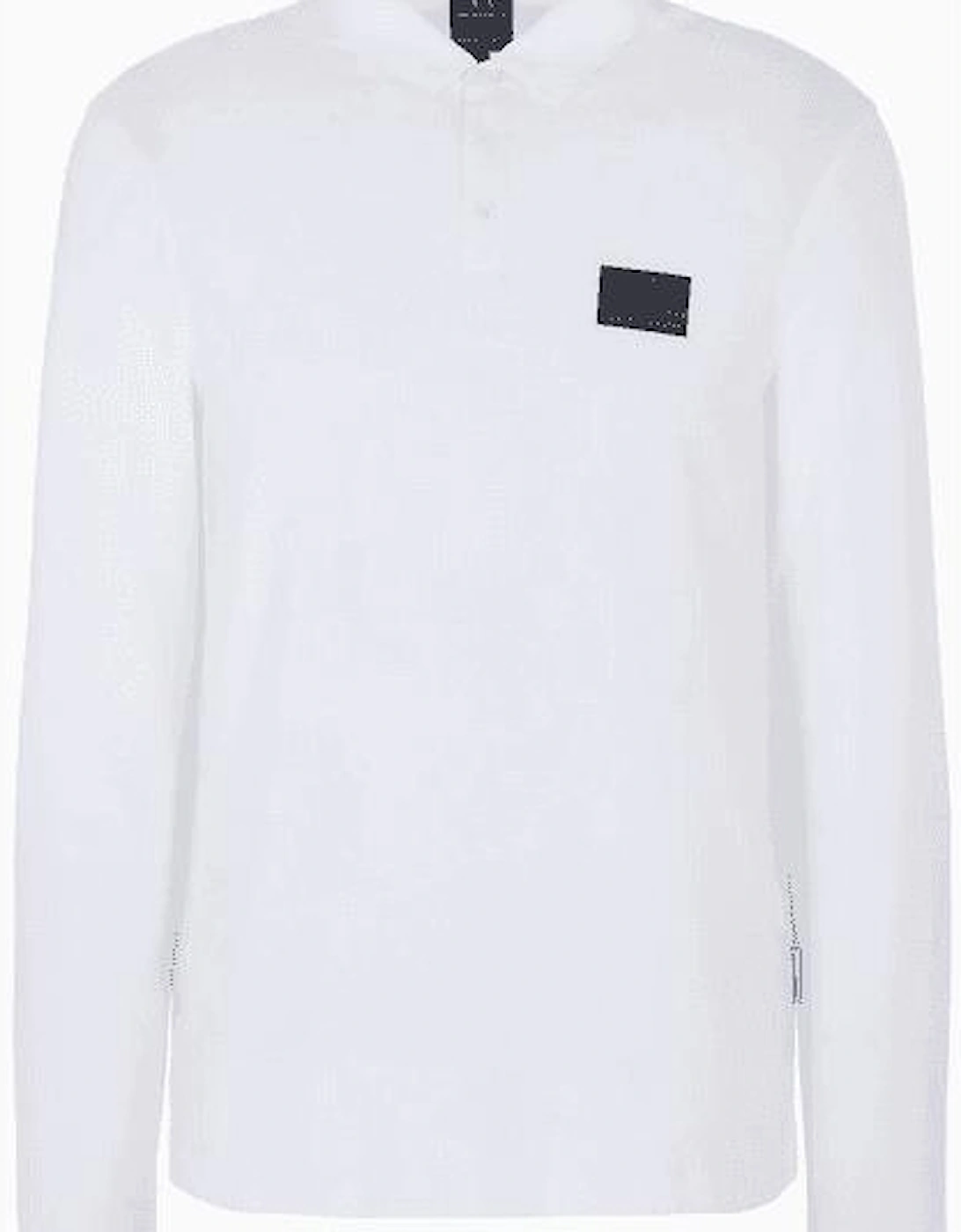 Cotton Rubber Patch Logo White Polo Shirt