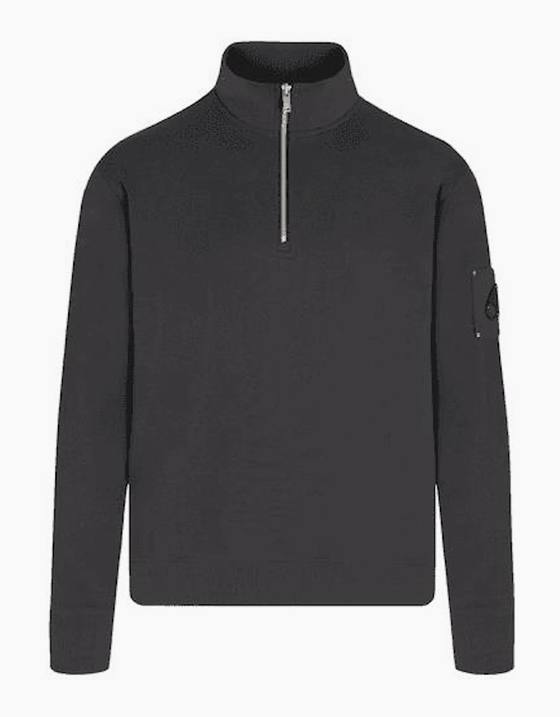 Moose Knuckles Moose Knuckles Men's Hartsfield Quarter Zip Pullover Black Sweatshirt