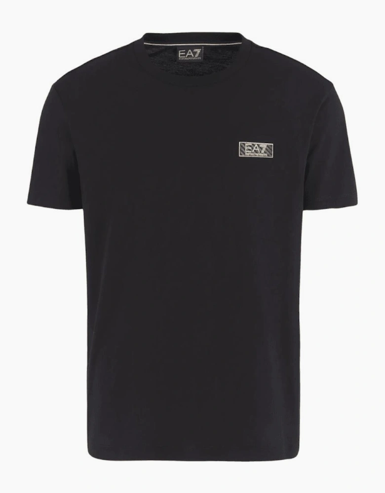 Gold Plaque Logo Black T-Shirt