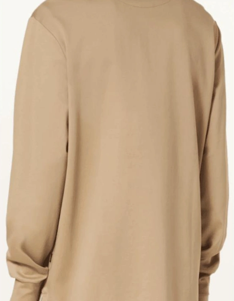 Partoes Reflected Logo Long Sleeve Beige Polo Shirt