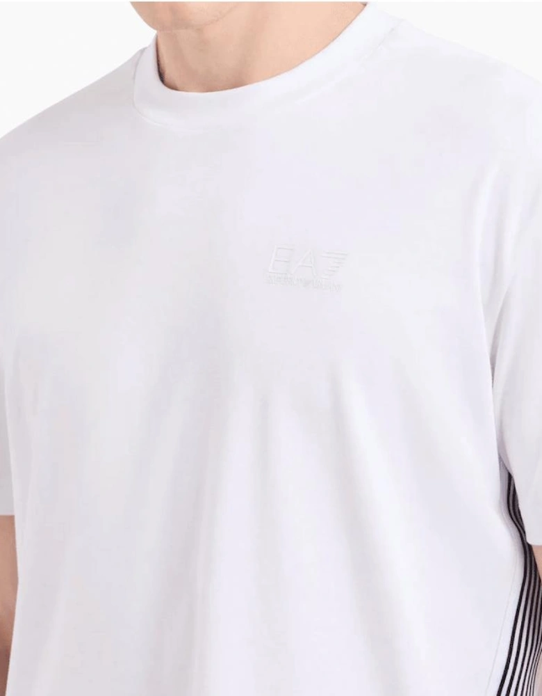 Seven Lines Stretch Cotton White T-Shirt