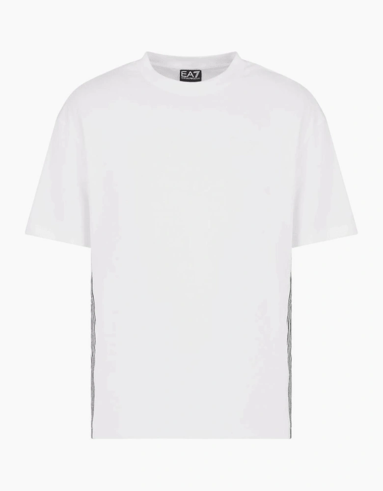Seven Lines Stretch Cotton White T-Shirt