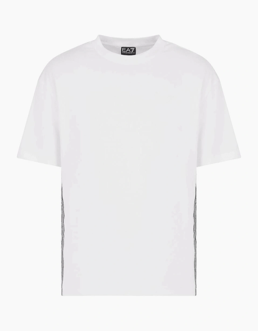 Seven Lines Stretch Cotton White T-Shirt