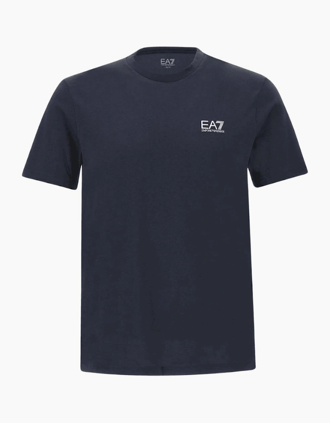 EA7 Men's Cotton Basic Logo Deep Blue T-Shirt - Navy - Size, 38