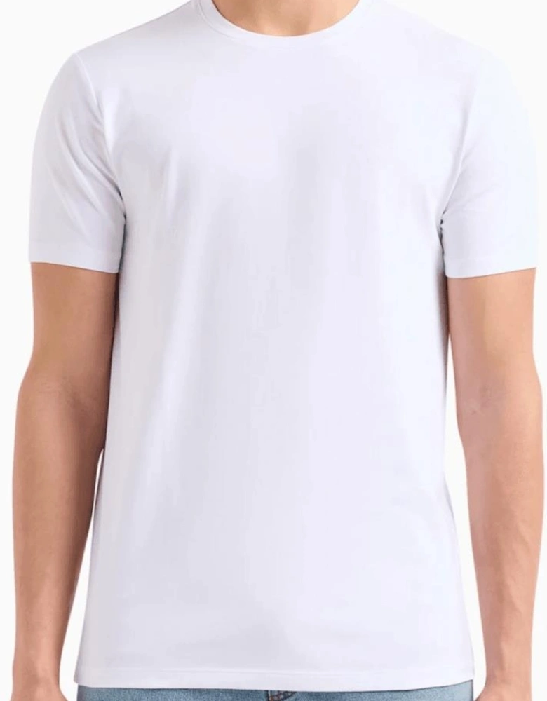 Cotton Stretch Ring Logo White T-Shirt