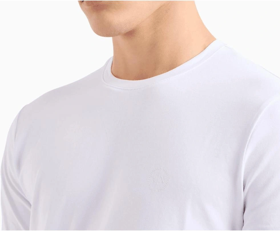 Cotton Stretch Ring Logo White T-Shirt