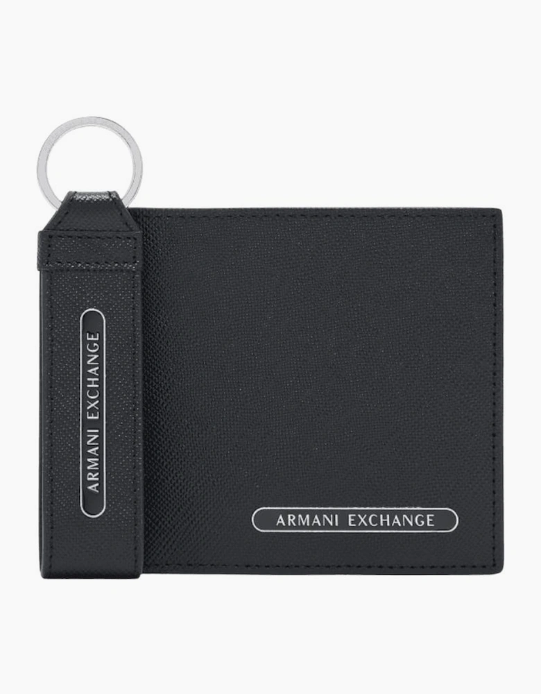 Black Metal Logo Slim Book Wallet Set