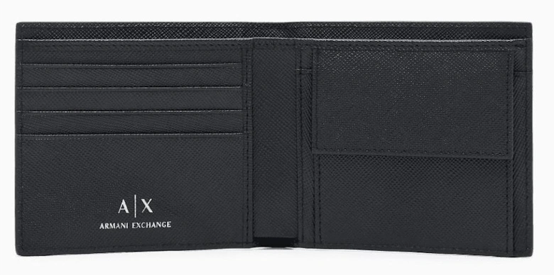 Black Metal Logo Slim Book Wallet Set
