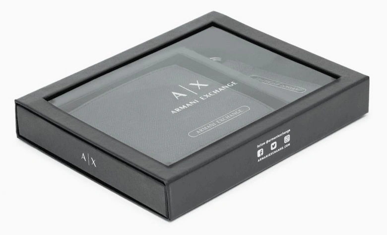 Black Metal Logo Slim Book Wallet Set