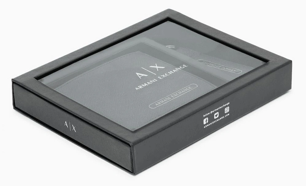 Black Metal Logo Slim Book Wallet Set