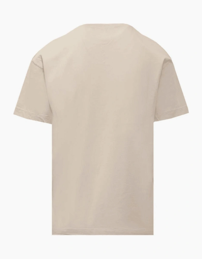 Circular Print Logo Beige T-Shirt