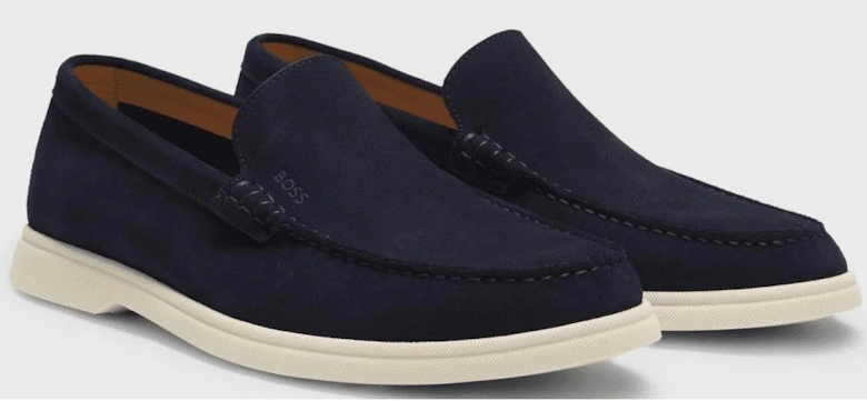 Sienne Moccasin Suede Navy Loafers