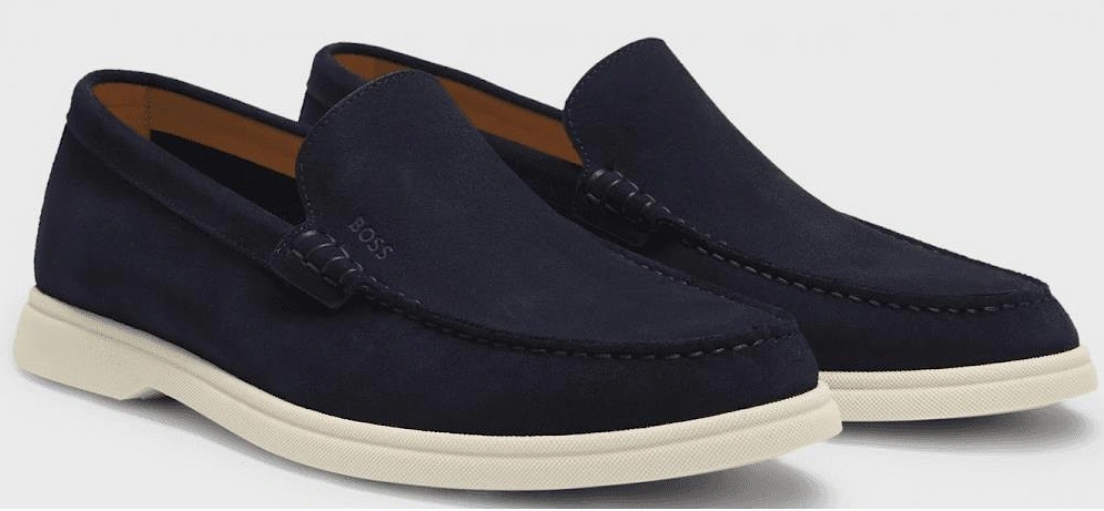 Sienne Moccasin Suede Navy Loafers