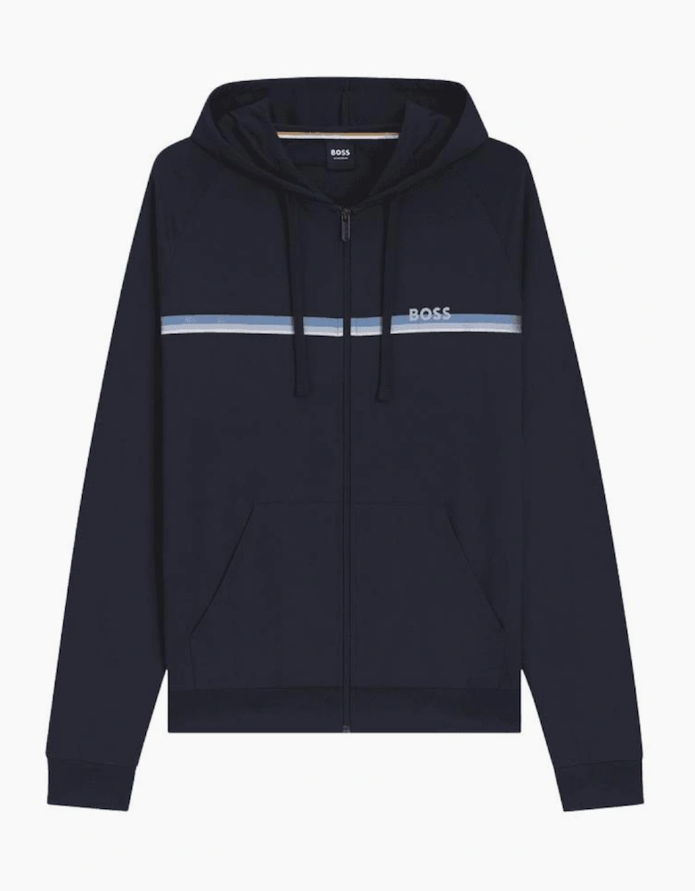 Authentic Cotton Stripe Logo Hooded Navy Tracksuit