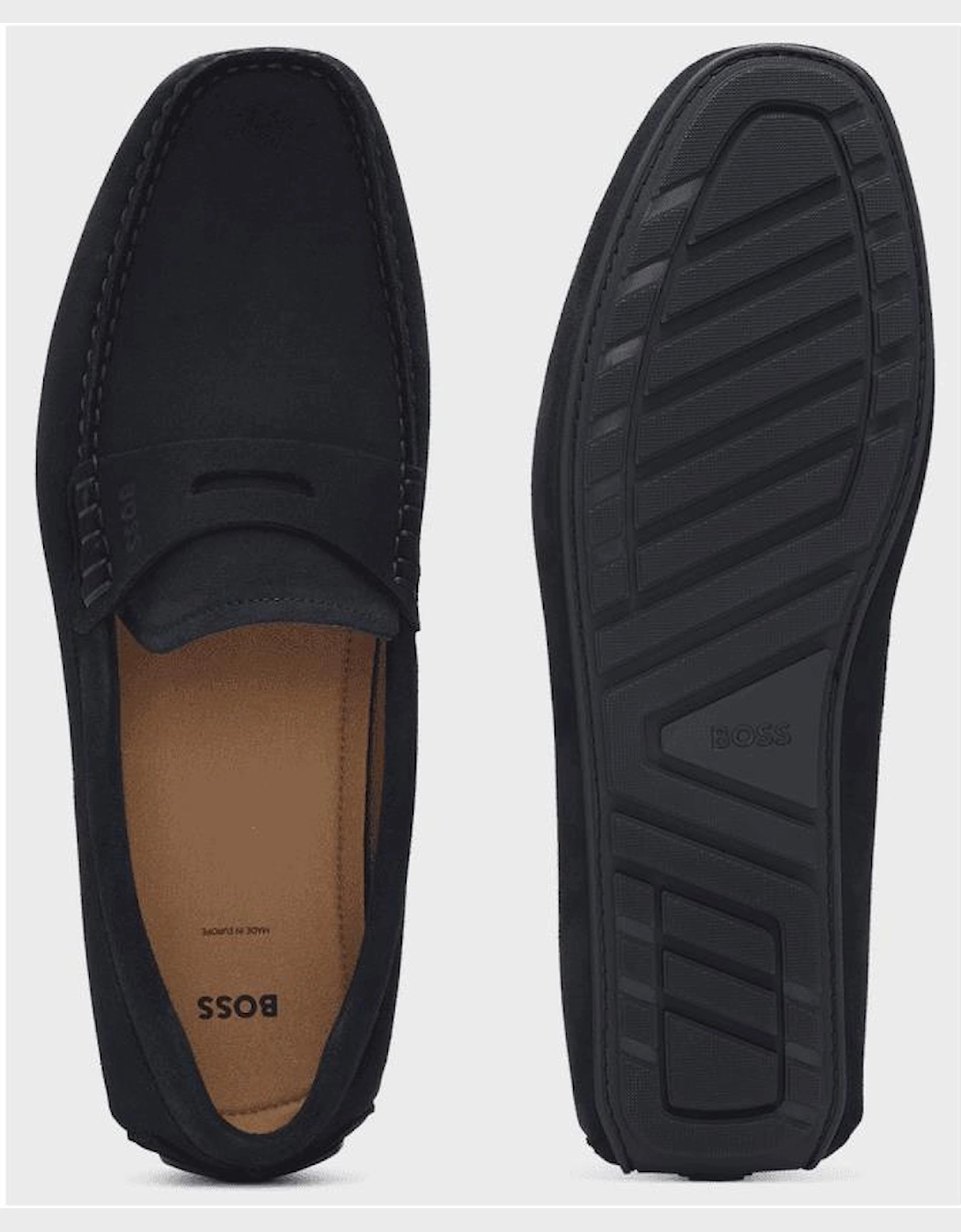 Noel Moccasin Suede Navy Loafers