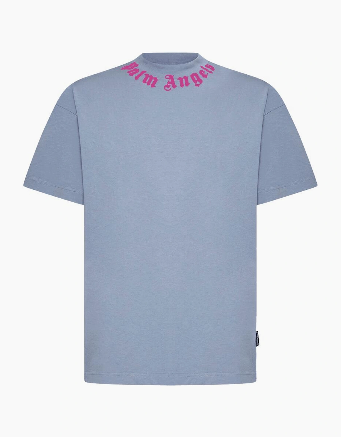 Neck Logo Oversized Blue/Pink T-Shirt