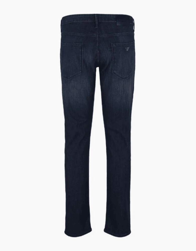 J06 Slim Fit Washed Dark Blue Jeans