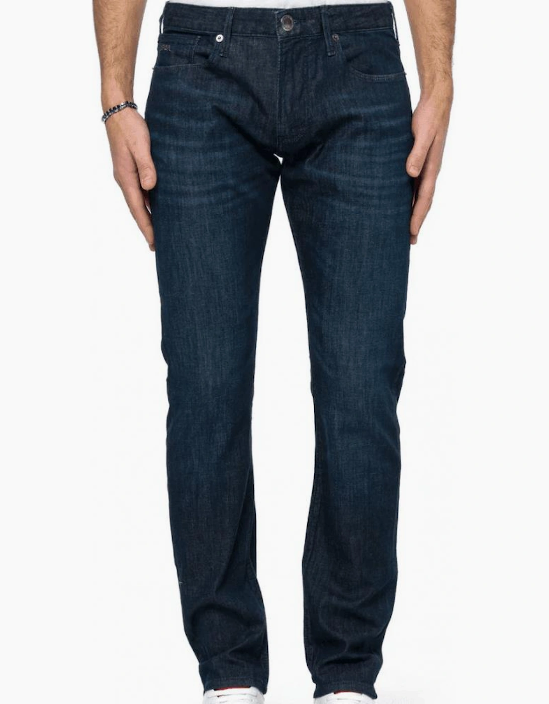 J06 Slim Fit Washed Dark Blue Jeans