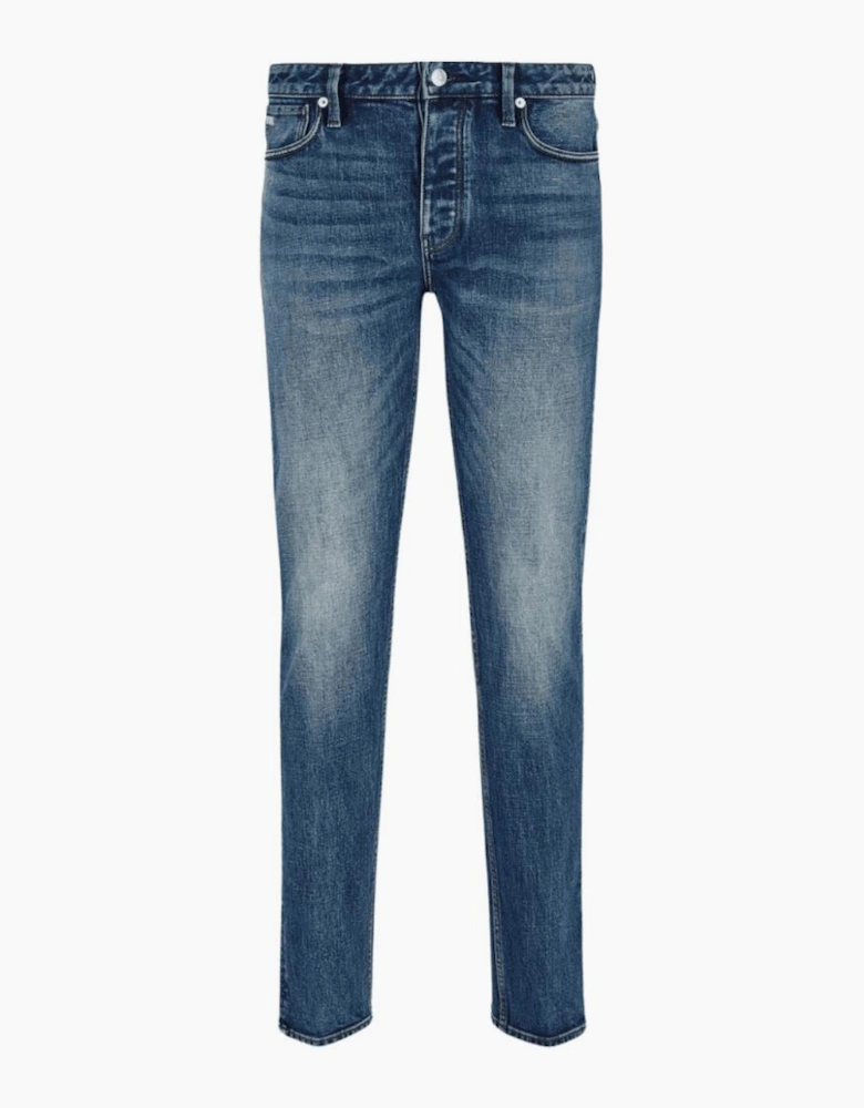 J75 Straight Leg Washed Blue Denim Jeans