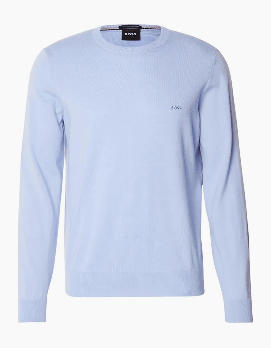 Botto Embroidered Logo Crew Neck Sky Blue Knitted Jumper