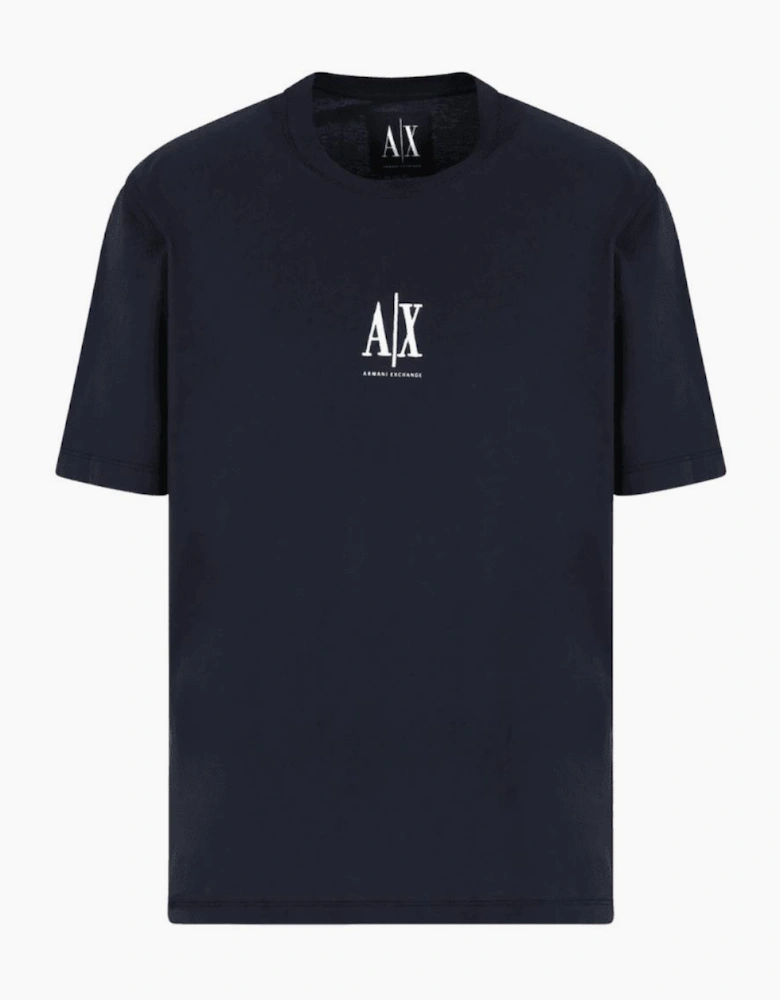 Cotton AX Embroidered Logo Icon Navy T-Shirt