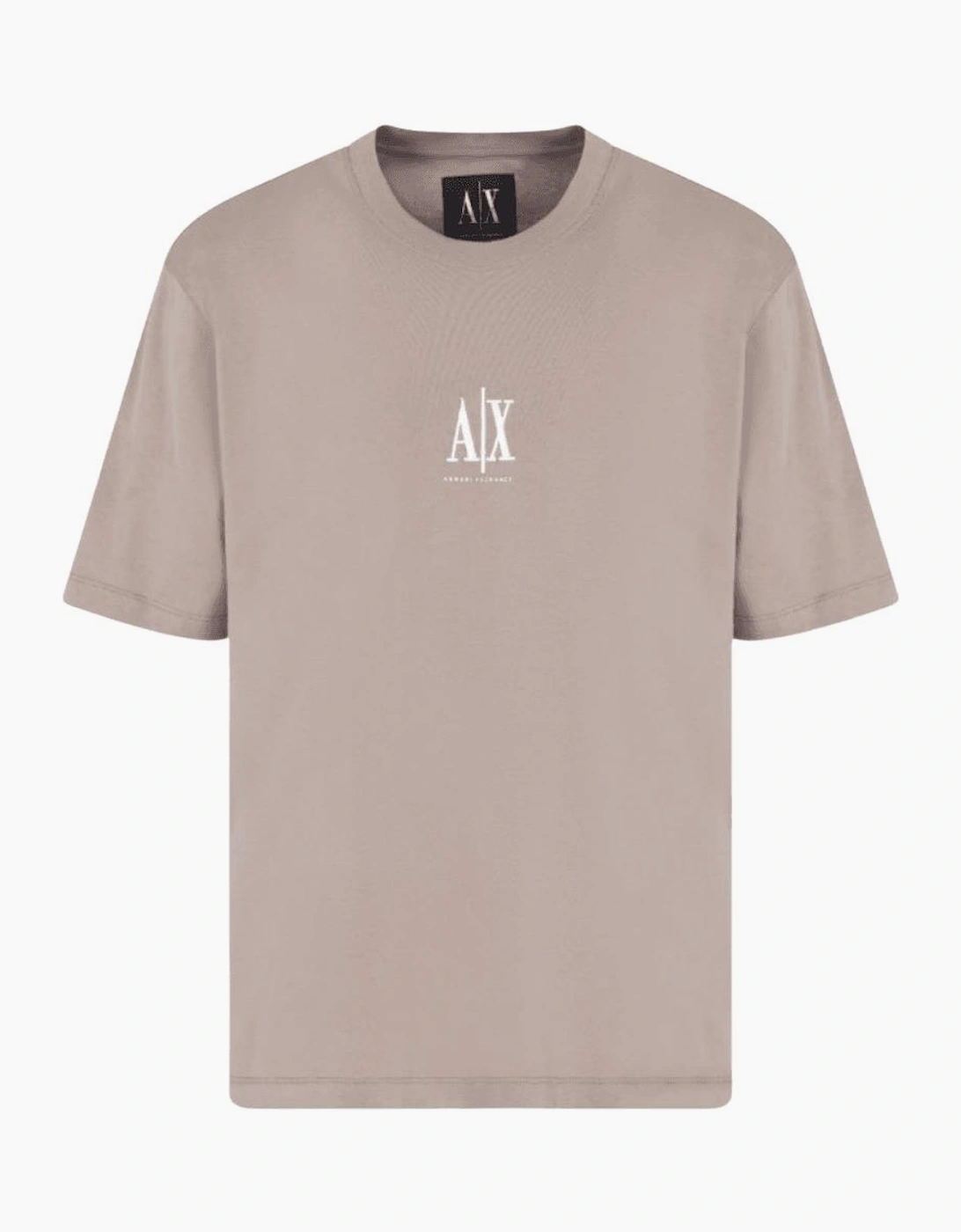 Cotton AX Embroidered Logo Icon Brown T-Shirt