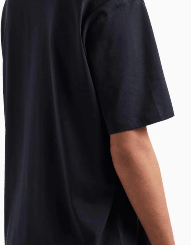 Cotton AX Embroidered Logo Icon Navy T-Shirt