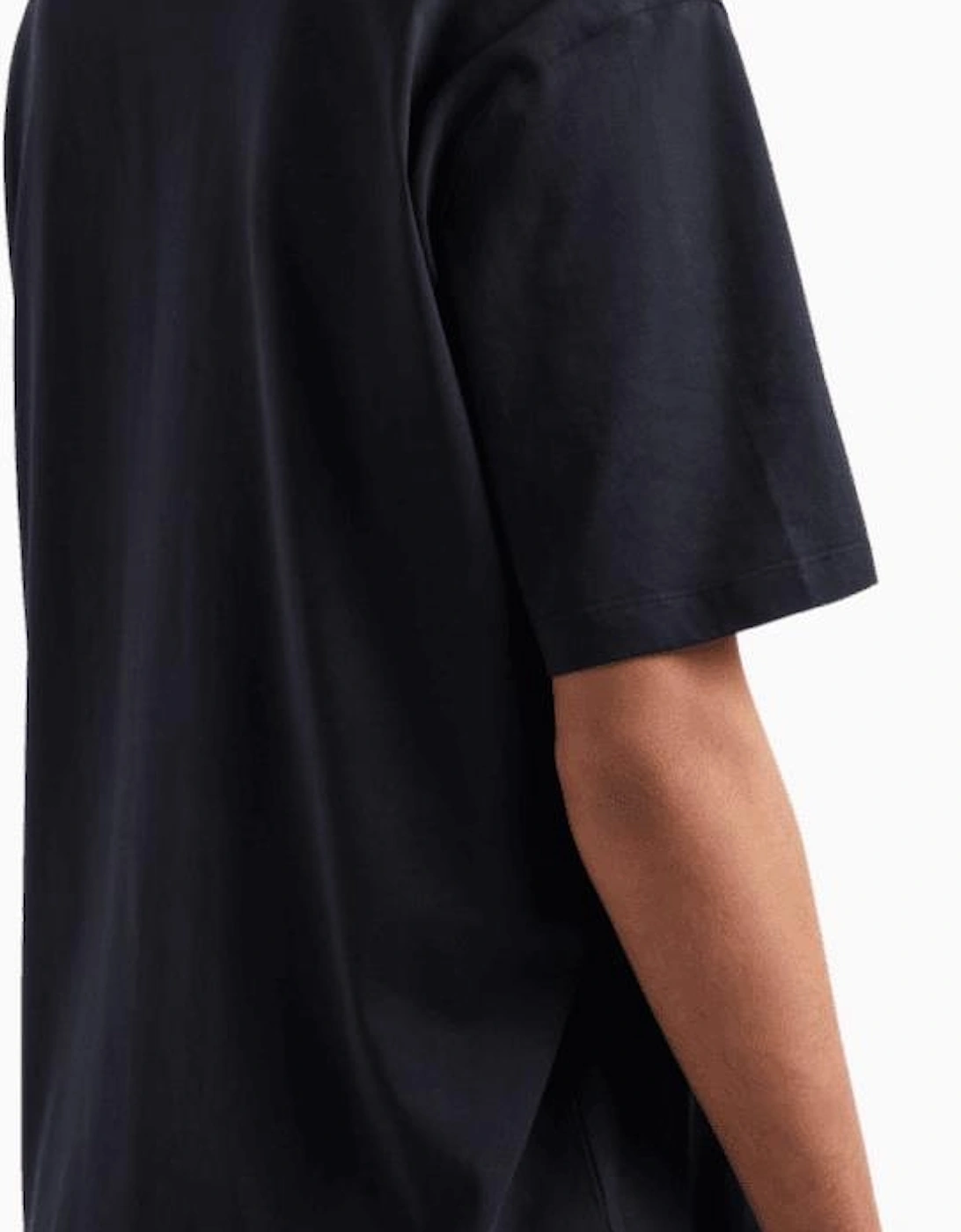 Cotton AX Embroidered Logo Icon Navy T-Shirt