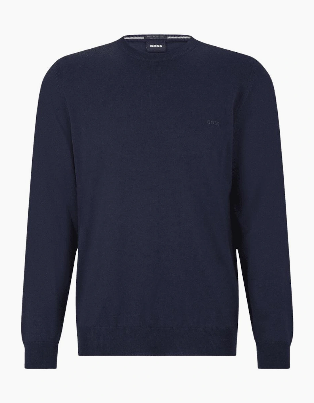 Botto Embroidered Logo Crew Neck Navy Knitted Jumper
